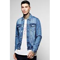 blue wash double pocket denim jacket blue