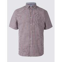 Blue Harbour Pure Cotton Checked Shirt with Pocket