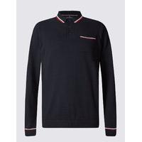 blue harbour pure cotton polo jumper