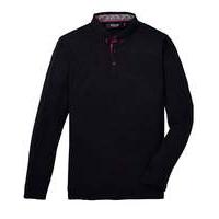 Black Label Trim Detail Long Sleeve Polo