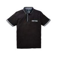 Black Label Gingham Trim Polo