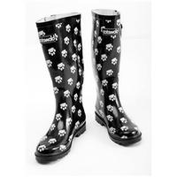 Black Paw Print Wellington Boots(Size 4)