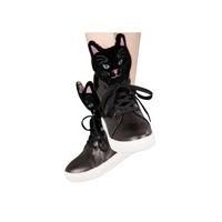 Black Kitty High Top Sneakers - Size: UK 4
