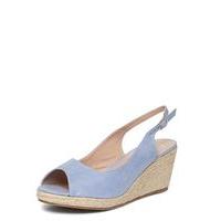 Blue Espadrille Wedge Sandals, Blue