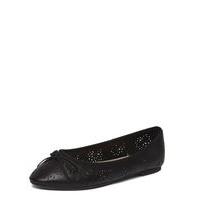 Black Punch Out Almond Toe Pumps, Black