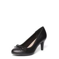 black bow heel court shoes black