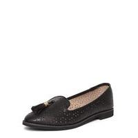 Black Punch Out Loafers, Black