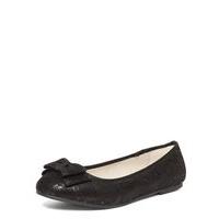 black lace bow ballet pumps black