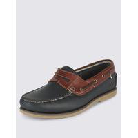 blue harbour leather slip on boat shoes