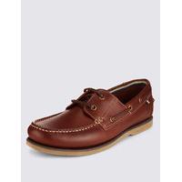 Blue Harbour Leather Lace-up Boat Shoes