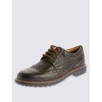 blue harbour leather lace up heavy sole brogue shoes