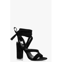 Block Heel Wrap Strap - black