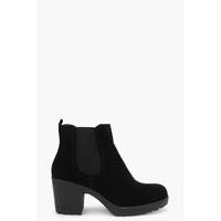 block heel suedette chelsea boot black