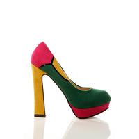 block colour patch suedette shoes