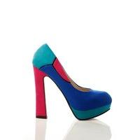 Block Colour Patch Suedette Shoes