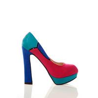 Block Colour Patch Suedette Shoes