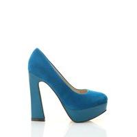 Block Heel Suedette Court Shoes