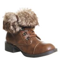 blowfish karona ankle boot coffee old saddle brown faux fuzzy