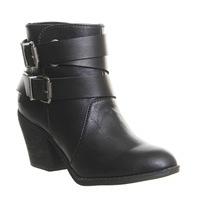 blowfish sworn heeled boots black old saddle