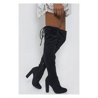 black suede over the knee boots