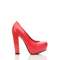 Block Heel PVC Court Shoes