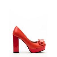 Block Heel Bow Court Shoes