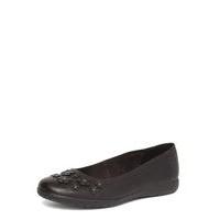 black flower comfort pumps black