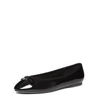 Black Almond Toe Ballet Pumps, Black