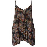 Black Floral Print Camisole Top, Black