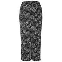 Black And White Printed Wide Leg Trousers, Black/White