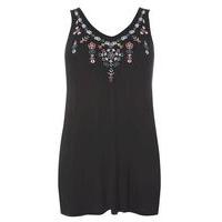 Black Embroidered Vest, Black