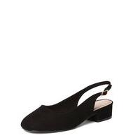 black square toe slingback black