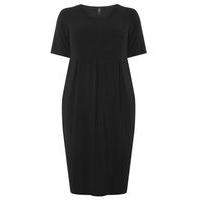 Black Longline Pocket Dress, Black