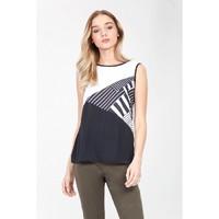 BLOCKED STRIPE LOTUS VEST