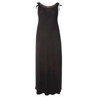 black tie shoulder maxi dress black