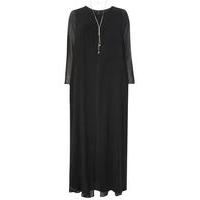 Black Long Sleeve Maxi Dress, Black