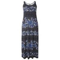 Blue Paisley Print Maxi Dress, Dark Multi
