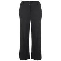 black pear fit linen blend wide leg trousers black