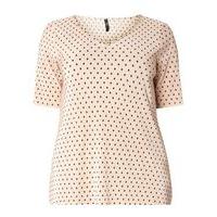 blush pink spot pleated top pink