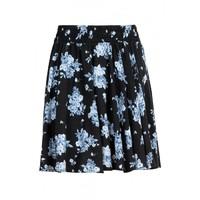 BLUE FLORAL SKATER SKIRT