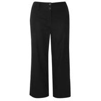 Black Linen Blend Wide Leg Trousers, Black