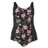 Black And Red Floral Swimsuit, Black