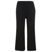 Black Jersey Wide Leg Trousers, Black