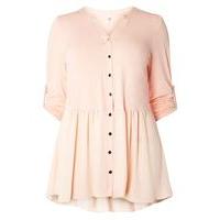 blush pink woven hem shirt pink