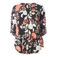 black floral print shirt dark multi