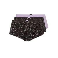 Black Butterfly Shorts 3 Pack, Black