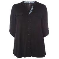 black printed neck shirt black