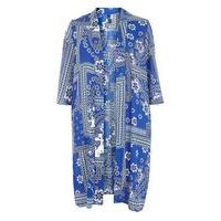 Blue Aztec Printed Kimono, Dark Multi