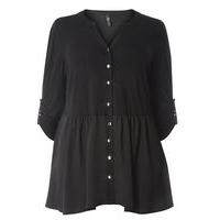 black woven hem shirt black