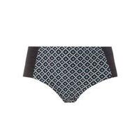 black geo print swim pant black